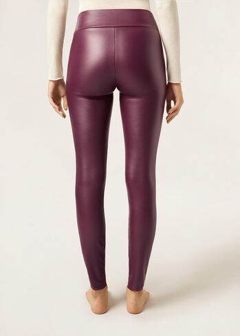 Woman's Thermal Leather Effect Leggings in Saudi Arabia