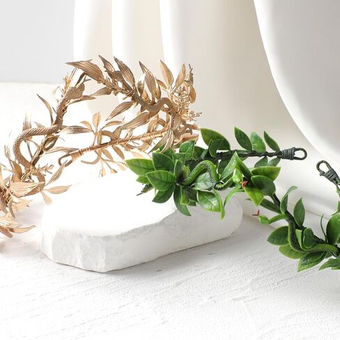 MOSTORY Greek Medusa Laurel Crown - Woodland Leaf Circlet with Snakes for Goddess Costume Women Roman Cosplay Renaissance in Saudi Arabia