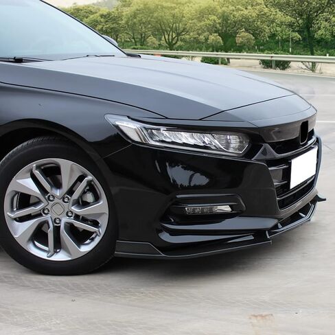 FREEMOTOR802 المصد الأمامي للشفاه الفاصل لسد الهواء، يناسب 2018-2021 Honda Accord، IKON V2 Style Gloss Black PP 3PCS Underbody Front Lip Spoiler Lower Guard Protector in Saudi Arabia
