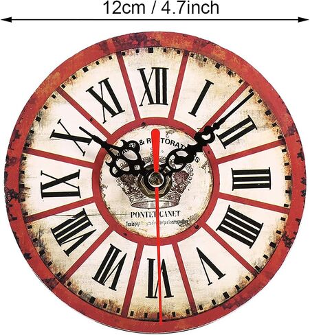 KIMISS 6 Inch Wall Clock Inserts, 1Pc Artistic, Round Antique Wall Clock Small MDF Home Office Wall Clock Decoration #3 5 European (34) in Saudi Arabia