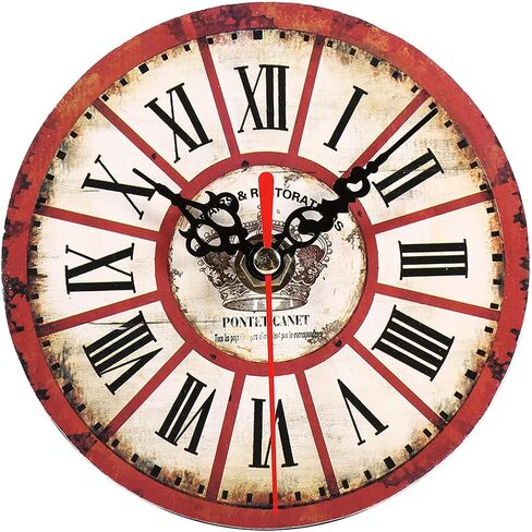 KIMISS 6 Inch Wall Clock Inserts, 1Pc Artistic, Round Antique Wall Clock Small MDF Home Office Wall Clock Decoration #3 5 European (34) in Saudi Arabia