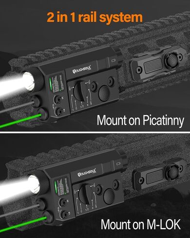 Molk and Picatinny Mounted Tactical Flashlight Green Laser Infrared(IR) Laser 3 in 1 Combo, 1200 Lumen Light with Remote Pressure Switch for Rifle in Kuwait