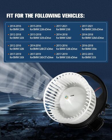 ECCPP AC Blower Motor Fit for 2014-2016 for BMW 228i/2015-2016 for BMW 228i xDrive/2017-2021 for BMW M240i xDrive/2015-2018 for BMW M3/2015-2020 for BMW M4 HVAC Heater Blower Motor Replacement 700281 in Saudi Arabia