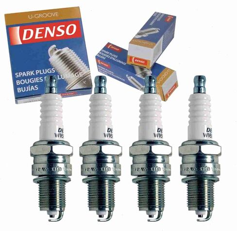 4 pc DENSO Standard U-Groove Spark Plugs compatible with Toyota Pickup 2.0L 2.2L 2.4L L4 1974-1995 in Saudi Arabia