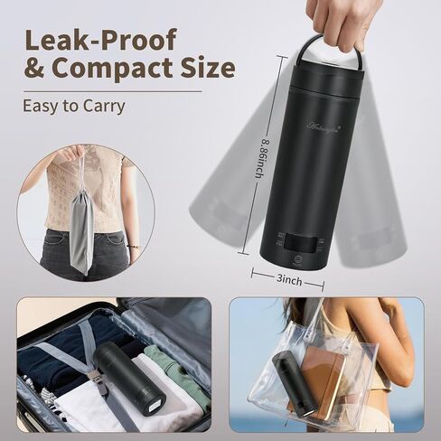 500ML Portable Electric Kettle Small,Mini Travel Kettle with 4 Temperature Control,Hot Water Boiler Kettle,Auto Shut-Off & Boil Dry Protection,304 Stainless Steel,Fast Boil Kettle With Handy,White in Saudi Arabia