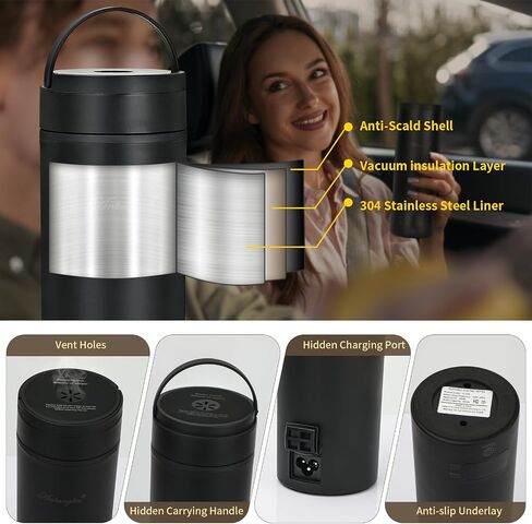 500ML Portable Electric Kettle Small,Mini Travel Kettle with 4 Temperature Control,Hot Water Boiler Kettle,Auto Shut-Off & Boil Dry Protection,304 Stainless Steel,Fast Boil Kettle With Handy,White in Saudi Arabia