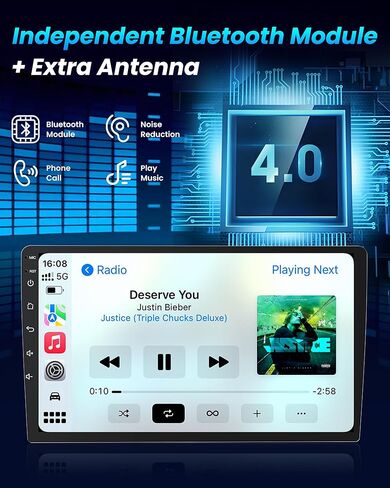 ستيريو راديو السيارة لسيارة Toyota Tacoma 2005-2013: ترقية 2+64G مع CarPlay اللاسلكي Android Auto 9 بوصة تعمل باللمس - 5G WiFi/GPS/Bluetooth in Kuwait