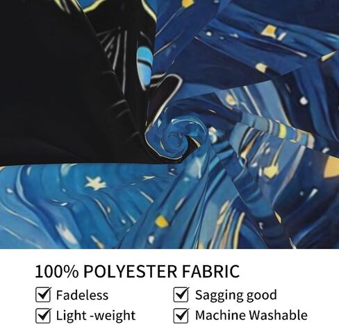 BOXIMIAO نسيج القط الأسود المرصعة بالنجوم السماء القمر نسيج الجدار شنقا ديكورات المنزل جدار بطانية ديكور لغرفة المعيشة غرفة نوم النوم، 60x50 بوصة in Kuwait