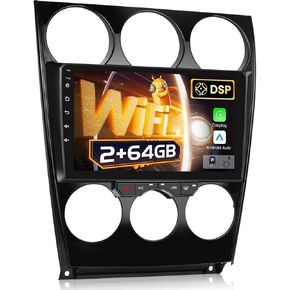 [2+64G] ستيريو سيارة Android 13 لسيارة Mazda 6 2002-2008 - Apple Carplay & Android Auto - شاشة لمس عالية الدقة 9 بوصة EQ Audio - WiFi، ملاحة GPS، وصلة مرآة، SWC + كاميرا احتياطية AHD + Canbus in Kuwait