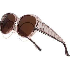 BLUE CUT Fit Over Polarized Sunglasses For Women Stylish Solar Shield Clip-On Over Prescription Glasses in Kuwait