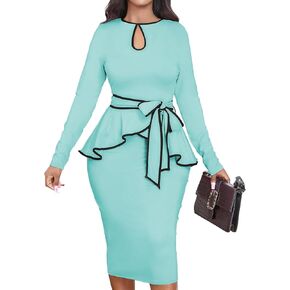 فساتين MOJICK للنساء فستان ضيق ضيق بيبلوم عتيق لحفلات الكوكتيل للنساء 2024 in Kuwait