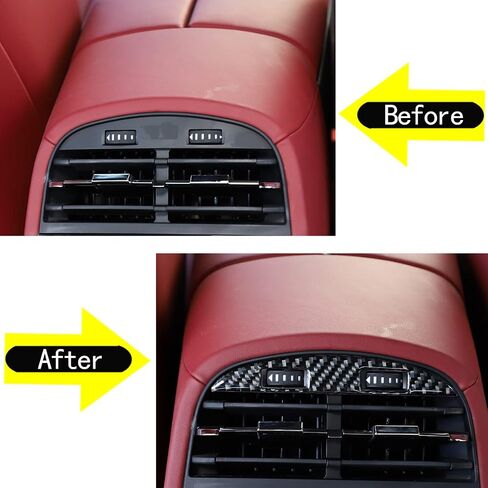 LLKUANG Soft Carbon Fiber Rear Back Seat Air Vents Decor Trim Cover Air-Condition Vent Cover Panel Trim Frame Interior Accessories for Maserati Ghibli 2014-2022 in Saudi Arabia