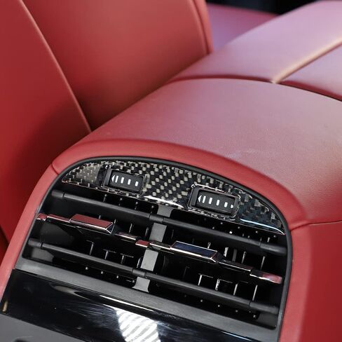 LLKUANG Soft Carbon Fiber Rear Back Seat Air Vents Decor Trim Cover Air-Condition Vent Cover Panel Trim Frame Interior Accessories for Maserati Ghibli 2014-2022 in Saudi Arabia