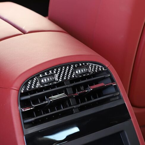 LLKUANG Soft Carbon Fiber Rear Back Seat Air Vents Decor Trim Cover Air-Condition Vent Cover Panel Trim Frame Interior Accessories for Maserati Ghibli 2014-2022 in Saudi Arabia