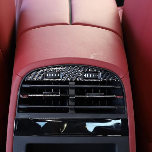 LLKUANG Soft Carbon Fiber Rear Back Seat Air Vents Decor Trim Cover Air-Condition Vent Cover Panel Trim Frame Interior Accessories for Maserati Ghibli 2014-2022 in Saudi Arabia
