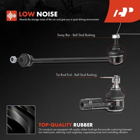 A-Premium Set of 10, Front Lower Ball Joint, Inner & Outer Tie Rod End, Front & Rear Sway Bar Link, Compatible with Hyundai Tiburon 2003-2008 in Saudi Arabia