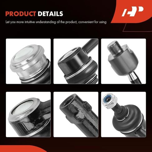 A-Premium Set of 10, Front Lower Ball Joint, Inner & Outer Tie Rod End, Front & Rear Sway Bar Link, Compatible with Hyundai Tiburon 2003-2008 in Saudi Arabia