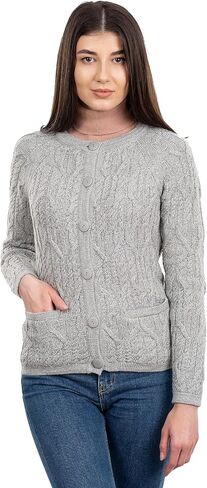 SAOL Ladies Button Pockets Soft Wool Blend Knit Sweater Cardigan in Saudi Arabia