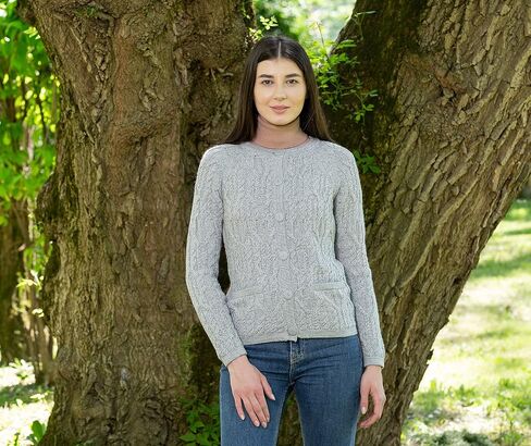 SAOL Ladies Button Pockets Soft Wool Blend Knit Sweater Cardigan in Saudi Arabia