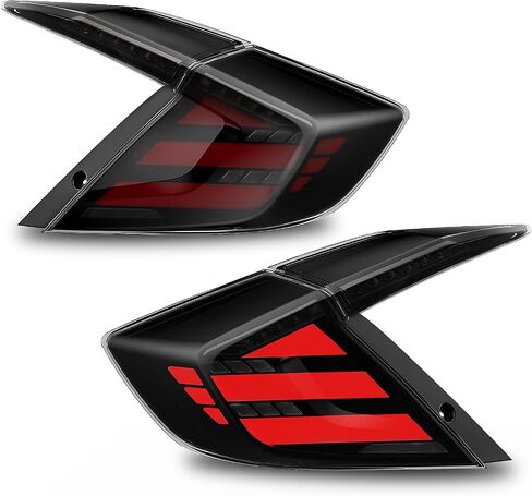 LED Tail Lights for Honda Civic 10th Gen Sedan 2016-2021,Rear Tail Lamps Assembly with Starting Animated,One Pair Sequential LED Turn Signal,Smoked(Not Fit Hatchback & Type R) in Saudi Arabia