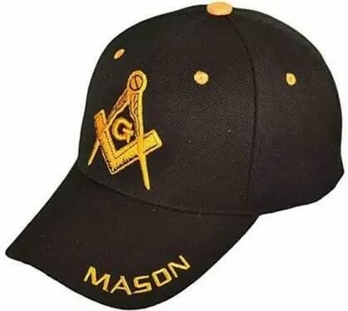 Trade Winds Mason Masonic Black Hat Cap Embroidered Adjustable Velkro in Saudi Arabia