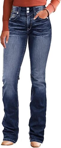 Flamingals Boot Cut Jeans for Women Trendy High Waist Tummy Control Jean Flare Jeans Straight Denim Pants in Kuwait