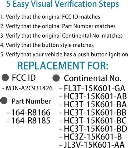 Smart Key for Ford SUV, Alliskeys Proximity Remote Control Key Fob Replacement for Ford SUV 2018-2020, Lincoln Corsair Nautilus Aviator Navigator 2020-2023 M3N-A2C93142600 164-R8198 5-Button SUV in Kuwait
