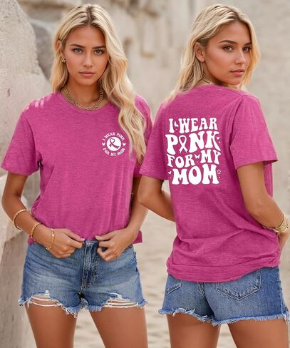 Breast Cancer Survivor Shirts for Women Pink Ribbon T Shirt Breast Cancer Awareness Tee Pink Support Top in Saudi Arabia