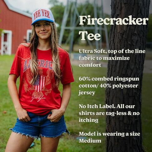 Yee Yee Apparel Graphic T Shirts for Women – Patriotic T Shirt and Short Sleeve Graphic Tees for Women in Saudi Arabia