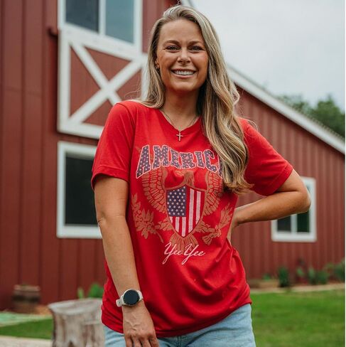 Yee Yee Apparel Graphic T Shirts for Women – Patriotic T Shirt and Short Sleeve Graphic Tees for Women in Saudi Arabia