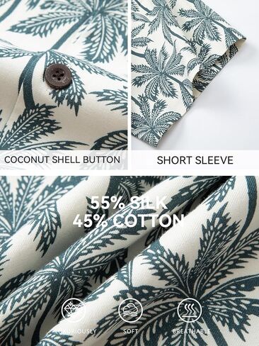 Mens Hawaiian Shirts Silk Short Sleeve Beach Shirt Relaxed Fit Vacation Shirts in Saudi Arabia