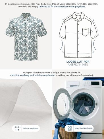 Mens Hawaiian Shirts Silk Short Sleeve Beach Shirt Relaxed Fit Vacation Shirts in Saudi Arabia