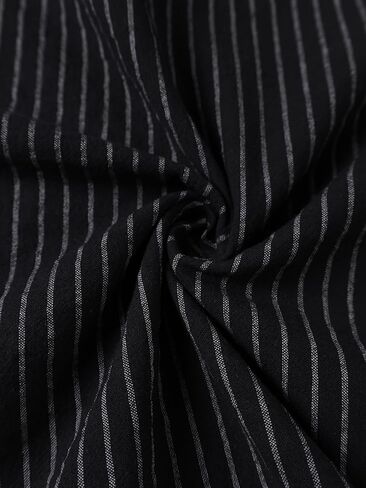 Men's Stand Collar Long-Sleeve Button-Down Casual Striped Shirt, Four-Season Long Sleeve, Lightweight Outerwear in Saudi Arabia