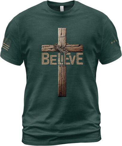 Believe Shirt, Jesus Shirts for Men, Christian Shirts for Men, Cross Shirt, Christian Tshirts 2 in Kuwait