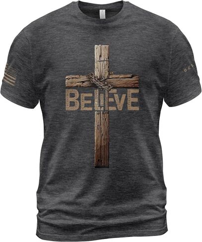Believe Shirt, Jesus Shirts for Men, Christian Shirts for Men, Cross Shirt, Christian Tshirts 2 in Kuwait