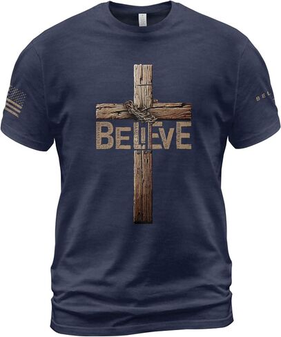 Believe Shirt, Jesus Shirts for Men, Christian Shirts for Men, Cross Shirt, Christian Tshirts 2 in Kuwait