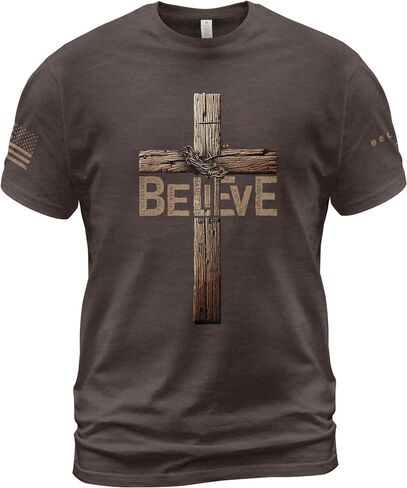 Believe Shirt, Jesus Shirts for Men, Christian Shirts for Men, Cross Shirt, Christian Tshirts 2 in Kuwait