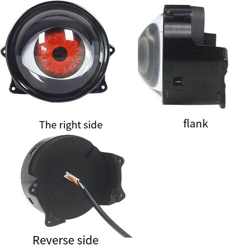Dynamic Big Eye Ball Fog Lights, LED Adjustable Color 12v Devil Eyes with Lens Light Up Big Eyeball Lights for Car for Any Car Model (2Pcs) Lens Style in Saudi Arabia