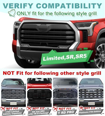Front Bumper Grill Lights for Toyota Tundra 2022-2025 Raptor Light Bar LED Marker Head Lamps DRL 3rd Gen Exterior Accessories, Only Fits SR SR5 Limited OEM Grille (Amber) in Kuwait