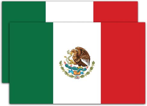 Mexico Flag Stickers 3x5" – 2 Pack Mexican Flag Vinyl Decals for Car, Truck, Cooler, Hard Hat, Toolbox – Waterproof, UV & Weather Resistant in Saudi Arabia