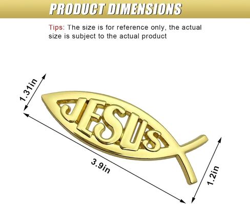 2PCS Jesus Fish Decal Sticker, 3D Chrome Metal Car Emblem, Waterproof Auto Bumper Stickers, Christian Fish Symbol Decal, Car Decorations Accessories for Cars, Trucks, Motorcycles (Silver) in Saudi Arabia