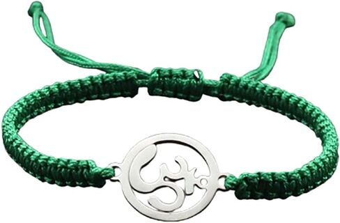 Yoga Om Bracelet for Women - Adjustable Cord, Silver Charm, Spiritual Energy Jewelry in Saudi Arabia