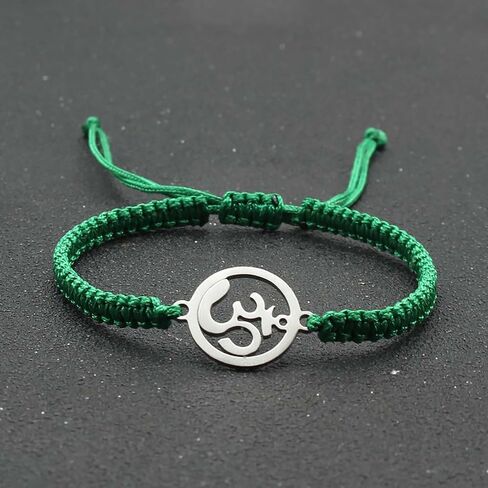 Yoga Om Bracelet for Women - Adjustable Cord, Silver Charm, Spiritual Energy Jewelry in Saudi Arabia