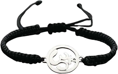 Yoga Om Bracelet for Women - Adjustable Cord, Silver Charm, Spiritual Energy Jewelry in Saudi Arabia
