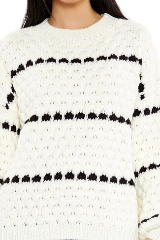 Forever 21 Women's Striped Drop-Sleeve Sweater in Saudi Arabia