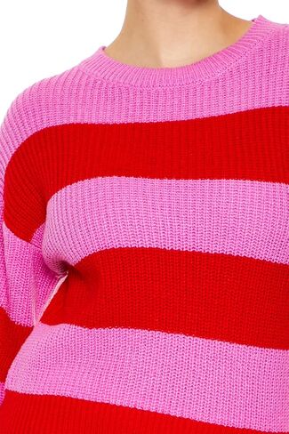 Forever 21 Women's Striped Drop-Sleeve Sweater in Saudi Arabia