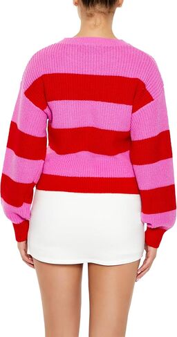 Forever 21 Women's Striped Drop-Sleeve Sweater in Saudi Arabia