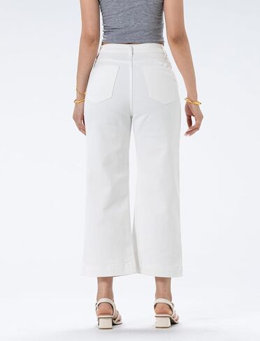 Women‘ High Waisted Jeans,Strechy Wide Leg Summer Denim Pants with Five Pockets in Saudi Arabia