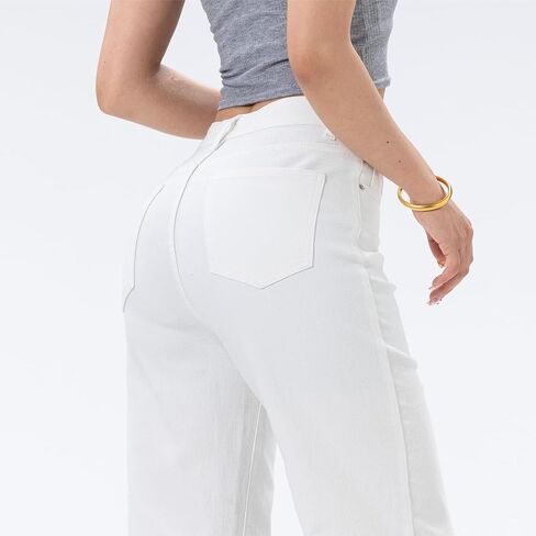 Women‘ High Waisted Jeans,Strechy Wide Leg Summer Denim Pants with Five Pockets in Saudi Arabia