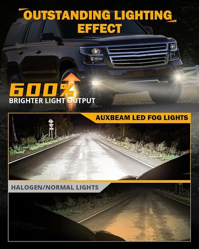 Auxbeam LED Fog Lights with Amber Halo DRL DOT Approved for Chevy Silverado 2008-2014 Avalanche 2007-2013 Suburban 2007-2015 Tahoe 2007-2015 GMC Sierra Yukon Pickup Truck, LED Bumper Driving Fog Lamps in Saudi Arabia